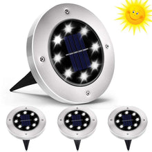 Carica l'immagine nel visualizzatore di Gallery, QSSTech Luci Solari Giardino 8 LED,Luci led da 4 Pezzi Bianco Freddo