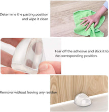 Carica l'immagine nel visualizzatore di Gallery, Fermaporta a Pavimento Adesivo, 4 Pezzi Ferma Porte in Plastica Trasparente,...