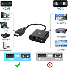 Carica l'immagine nel visualizzatore di Gallery, Rankie, adattatore da HDMI a VGA con porta audio da 3,5 mm – nero
