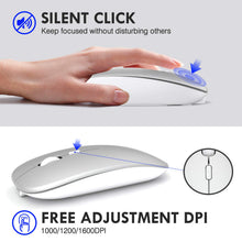 Carica l'immagine nel visualizzatore di Gallery, INPHIC Mouse Bluetooth, Wireless Bluetooth Ricaricabile Argento - B - Ilgrandebazar