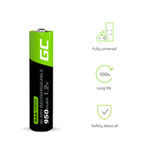 Carica l'immagine nel visualizzatore di Gallery, Green Cell 950mAh 1.2V confezione da 4 Pile AAA Akku, Confezione 4 - Ilgrandebazar