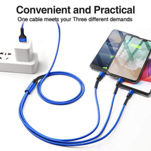 Carica l'immagine nel visualizzatore di Gallery, ZKAPOR Multi Cavo di Ricarica, 3 in 1 Multiplo Cavetto Micro USB Tipo C...