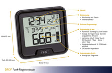 Carica l'immagine nel visualizzatore di Gallery, TFA Dostmann Drop 47.3005.01 - Pluviometro Wireless con Temperatura Nero - Ilgrandebazar