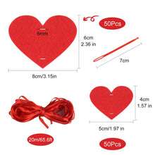Carica l'immagine nel visualizzatore di Gallery, TUPARKA 2 Taglie 100 Pezzi San Valentino Cuore Ghirlanda Rosso Feltro Cuore... - Ilgrandebazar