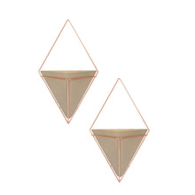 Carica l'immagine nel visualizzatore di Gallery, Umbra Trigg Piccolo Set di Due VASI in Ceramica, piccolo, Calcestruzzo / Rame - Ilgrandebazar