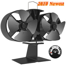 Carica l'immagine nel visualizzatore di Gallery, Ventola Stufa Legna - 8-Blade Motore Gemellato 8-blade