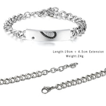 Carica l'immagine nel visualizzatore di Gallery, Flongo Mosaico Zircone Acciaio Braccialetti Coppia Uomo Donna Completo - Ilgrandebazar
