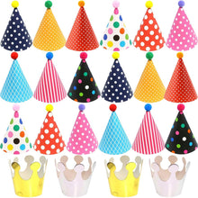 Carica l'immagine nel visualizzatore di Gallery, BESTZY 22pcs Cappellini per Feste Compleanno Bambini Carta...