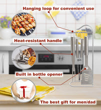 Carica l'immagine nel visualizzatore di Gallery, Romanticist 21Pc Set Barbecue in Acciaio Inox 37 x 16 x 6.5cm, Silver - Ilgrandebazar