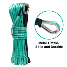Carica l'immagine nel visualizzatore di Gallery, CarBole Synthetic Winch Line Cavo Corda 6mm x 15m con Fodero x 15m, Verde - Ilgrandebazar