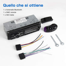 Carica l'immagine nel visualizzatore di Gallery, Autoradio Bluetooth, Stereo Auto Bluetooth Ricevitore, QINFOX 1 DIN, Nero - Ilgrandebazar