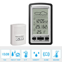 Carica l'immagine nel visualizzatore di Gallery, HopCentury Wireless Digital Termometro Igrometro Stazione meteo Argento - Ilgrandebazar