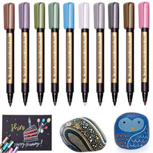 Carica l'immagine nel visualizzatore di Gallery, Pennarelli Metallici, Beupro Evidenziatori colori metallici set di 10 Argento - Ilgrandebazar