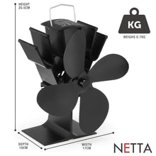 Carica l'immagine nel visualizzatore di Gallery, NETTA Ventilatore per camini a legna, funzionamento senza corrente, 4 4 Blade