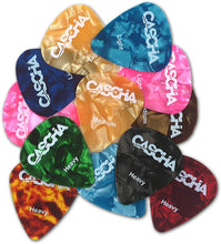 Carica l'immagine nel visualizzatore di Gallery, CASCHA 12 Plettri per chitarra, chitarra acustica classica, chitarra elettrica, ukulele, basso, pick set, accessori