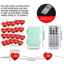 Carica l'immagine nel visualizzatore di Gallery, Luci della Stringa del Cuore, 10ft 40 LED Batteria Decorazione Di San... - Ilgrandebazar