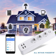 Carica l'immagine nel visualizzatore di Gallery, Ciabatta WiFi Intelligente Multipresa a 3 AC+ 4 USB Controllo Multipresa, A - Ilgrandebazar