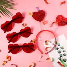 Carica l'immagine nel visualizzatore di Gallery, 3 Paia Occhiali a Cuore da Sole di San Valentino e 3 Pezzi Boppers Testa... - Ilgrandebazar