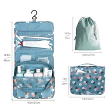 Carica l'immagine nel visualizzatore di Gallery, OrgaWise Borsa da toilette viaggio pensata Blu-margherita