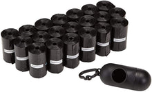 Carica l'immagine nel visualizzatore di Gallery, AmazonBasics - Sacchetti per bisogni dei cani, con dispenser e clip per guinzaglio,300 unità
