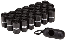 Carica l'immagine nel visualizzatore di Gallery, AmazonBasics - Sacchetti per bisogni dei cani, con dispenser e clip 300, Nero - Ilgrandebazar