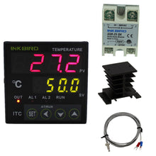 Carica l'immagine nel visualizzatore di Gallery, Inkbird Digitale 220V PID Regolatore ITC-100VH + K Tipo + Heatsink + 25DA SSR - Ilgrandebazar