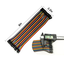 Carica l'immagine nel visualizzatore di Gallery, DSD Tech 120PCS DuPont ponticello connettori maschio pin 8inch, Multicoloured - Ilgrandebazar