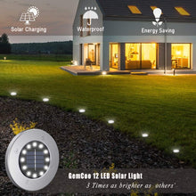 Carica l'immagine nel visualizzatore di Gallery, Luci Solari Giardino 12 LED Lampade Led da Esterno, Bianco - Ilgrandebazar