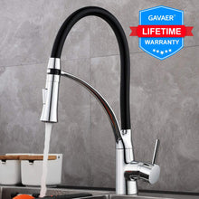 Carica l'immagine nel visualizzatore di Gallery, GAVAER Rubinetto per Cucina con Doccetta Estraibile, Silicone Nero E-6001
