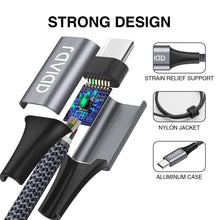 Carica l'immagine nel visualizzatore di Gallery, Cavo USB C, RAVIAD [4Pezzi, 0.5m 1m 2m 3m] Nylon Intrecciato Tipo C... - Ilgrandebazar
