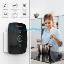 Carica l'immagine nel visualizzatore di Gallery, Campanelli Wireless, TECKNET Campanello 1 Trasmettitore + 1 Ricevitori, Nero - Ilgrandebazar