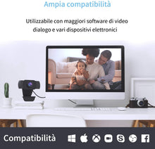 Carica l'immagine nel visualizzatore di Gallery, wansview Webcam 1080P con Microfono, PC Laptop Desktop Computer USB 2.0 Full HD Webcamera con Clip Regolabile per Videochiamata, Studi, Conferenze, Registrazione e Giochi