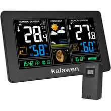 Carica l'immagine nel visualizzatore di Gallery, Kalawen Stazione Meteo Automatica Digitale Wireless Nero - Ilgrandebazar