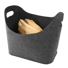 Carica l'immagine nel visualizzatore di Gallery, Cesto pieghevole in feltro per camino e legna da ardere, borsa portatile Nero - Ilgrandebazar