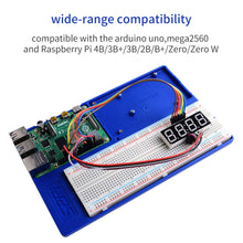 Carica l'immagine nel visualizzatore di Gallery, GeeekPi Raspberry Pi 4 Holder ABS Breadboard Holder,5 in 1 Base Blu
