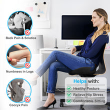 Carica l'immagine nel visualizzatore di Gallery, Ajiteogy Cuscino del Sedile,Cuscino Coccige,Cuscino Memory Foam Sedia Sollievo dalla Pressione per Anca, Coccige, Sciatica
