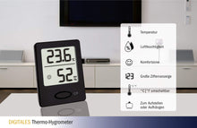Carica l'immagine nel visualizzatore di Gallery, TFA Dostmann - Termometro e igrometro, Nero, 46 x 18 x 46 x 18 x 59 cm, nero - Ilgrandebazar