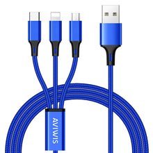 Carica l'immagine nel visualizzatore di Gallery, AVIWIS Multi Cavo di Ricarica, Multiplo USB 3 in 1 Micro Tipo C in... - Ilgrandebazar