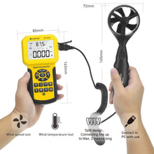 Carica l'immagine nel visualizzatore di Gallery, HoldPeak Anemometro CFM Portatile 856A per HVAC, Impostazione Dell'area del... - Ilgrandebazar