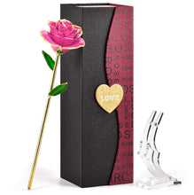 Carica l'immagine nel visualizzatore di Gallery, FORGIFTING Fiore di Vera Rosa Placcata con Oro 24K, Rose Conservate - Ilgrandebazar
