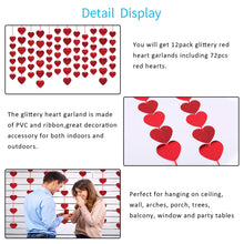 Carica l'immagine nel visualizzatore di Gallery, LANMOK Decorazione Bandiera Cuore,12 Pezzi Cuore San Valentino...