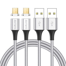 Carica l'immagine nel visualizzatore di Gallery, Magnetico Cavo Micro USB, AIVWIS [2Pezzi 1M] Connettore Micro-USB, Argento - Ilgrandebazar
