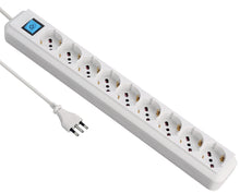 Carica l'immagine nel visualizzatore di Gallery, Electraline 62079 Multipresa 9 Posti Polivalenti (Schuko + 10/16A) con Bianco - Ilgrandebazar