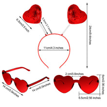 Carica l'immagine nel visualizzatore di Gallery, 3 Paia Occhiali a Cuore da Sole di San Valentino e 3 Pezzi Boppers Testa... - Ilgrandebazar