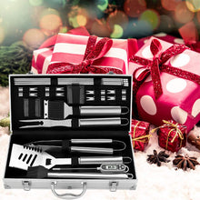Carica l'immagine nel visualizzatore di Gallery, Romanticist 21Pc Set Barbecue in Acciaio Inox 37 x 16 x 6.5cm, Silver - Ilgrandebazar