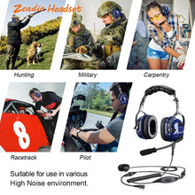 Carica l'immagine nel visualizzatore di Gallery, Zeadio Cyanine militare Noise Cancelling Overhead Headset 2 spina per... - Ilgrandebazar