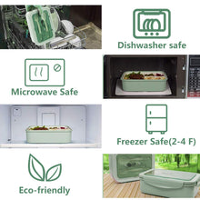 Carica l'immagine nel visualizzatore di Gallery, LAKIND Lunch Box, Porta Pranzo, 1400ml Kids Bento Box con 3 Scomparti e Verde - Ilgrandebazar