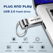 Carica l'immagine nel visualizzatore di Gallery, Chiavetta USB 256GB - camcise Impermeabile Pendrive USB 3.0 Metallo Pen Drive Plug-and-Play Pennetta USB per Computer, Tablet, con Portachiavi Portatile (256gb)