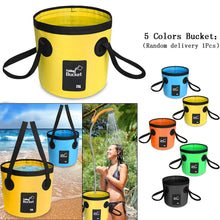 Carica l'immagine nel visualizzatore di Gallery, AUTOPkio Kit secchio pieghevole per doccia esterna portatile, testina Giallo - Ilgrandebazar