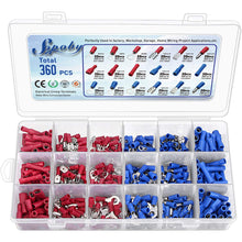 Carica l'immagine nel visualizzatore di Gallery, 360pcs Connettori Elettrici, Geepro misto Assortiti Lug Kit Isolato - Ilgrandebazar